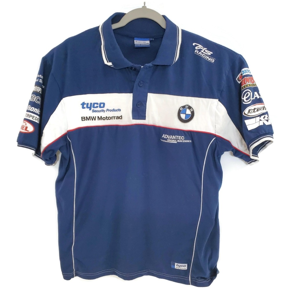 BMW Motorrad Tyco TAS Racing‎ Polo Shirt Mens Large Navy Official Merchandise